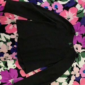Black long sleeved dress shirt.